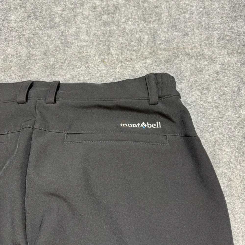 Montbell Mens Black Softshell Winter Hiking Pants Straight Leg Outdoor 33x27.5